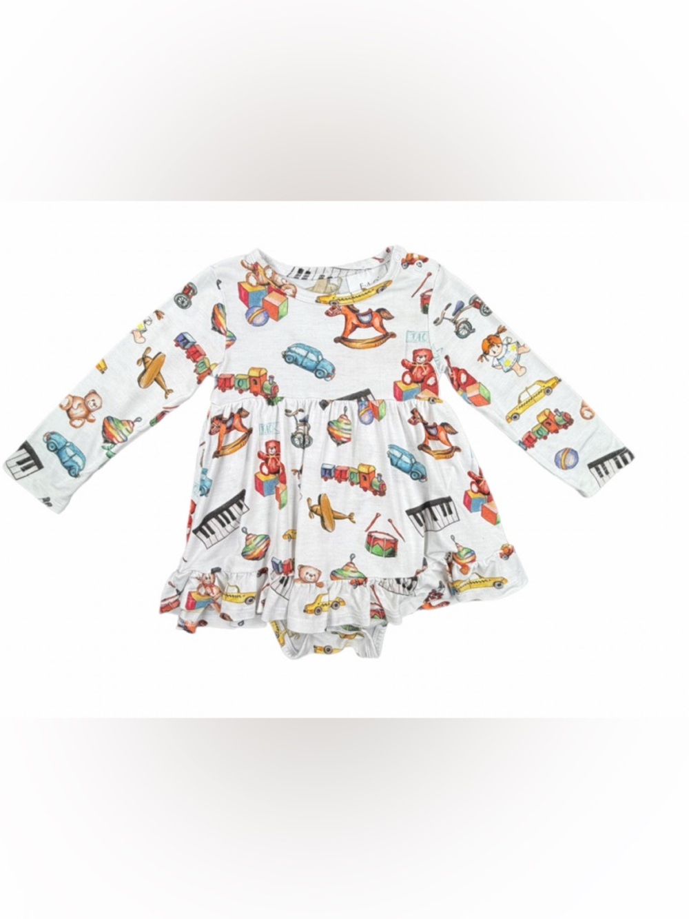 POSH PEANUT x FAO SCHWARZ Long Sleeve Twirl Skirt Bodysuit - 12-18M
